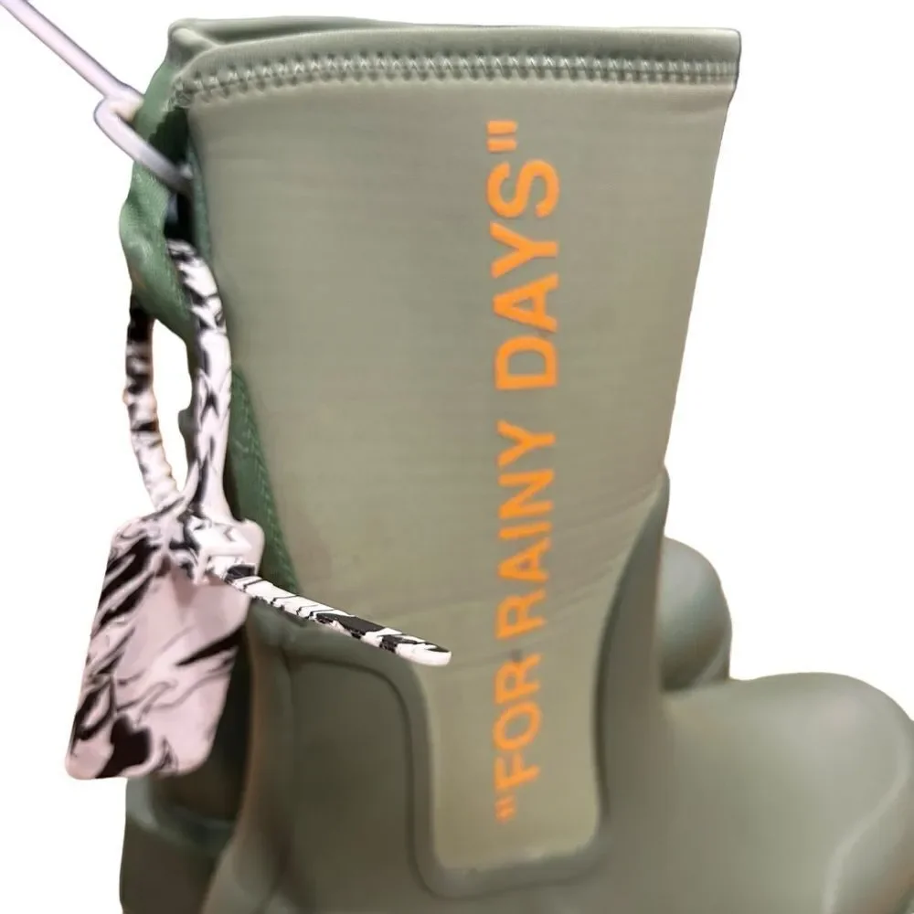 Revolve OFF-WHITE For Rainy Days Zip-tie Rubber Rain Boots in Green